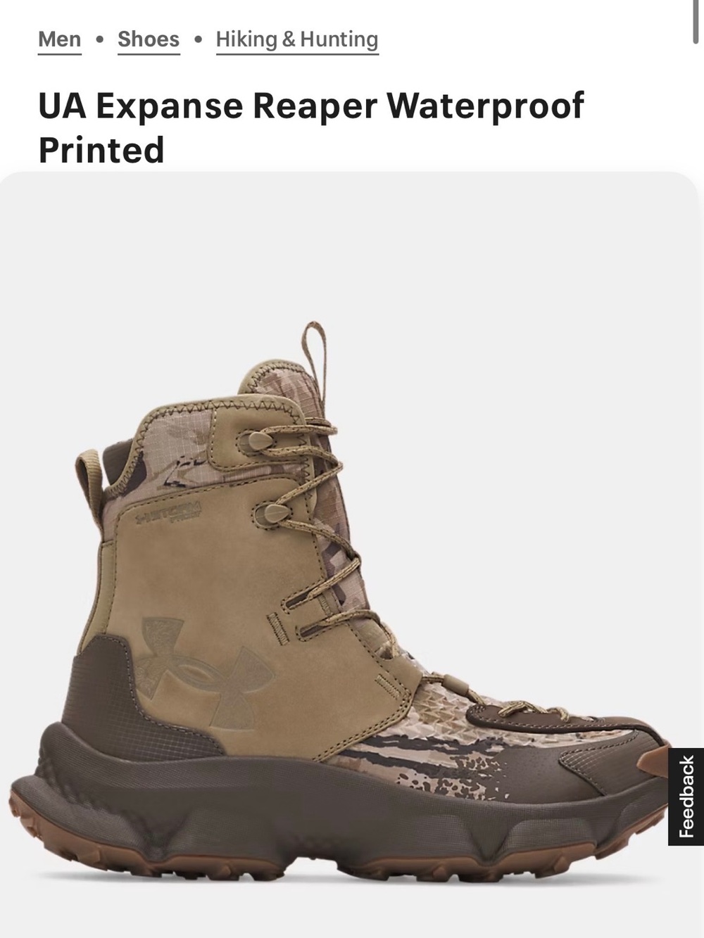 Under Armour Men's Waterproof Hunting Boot in Brown and Camo